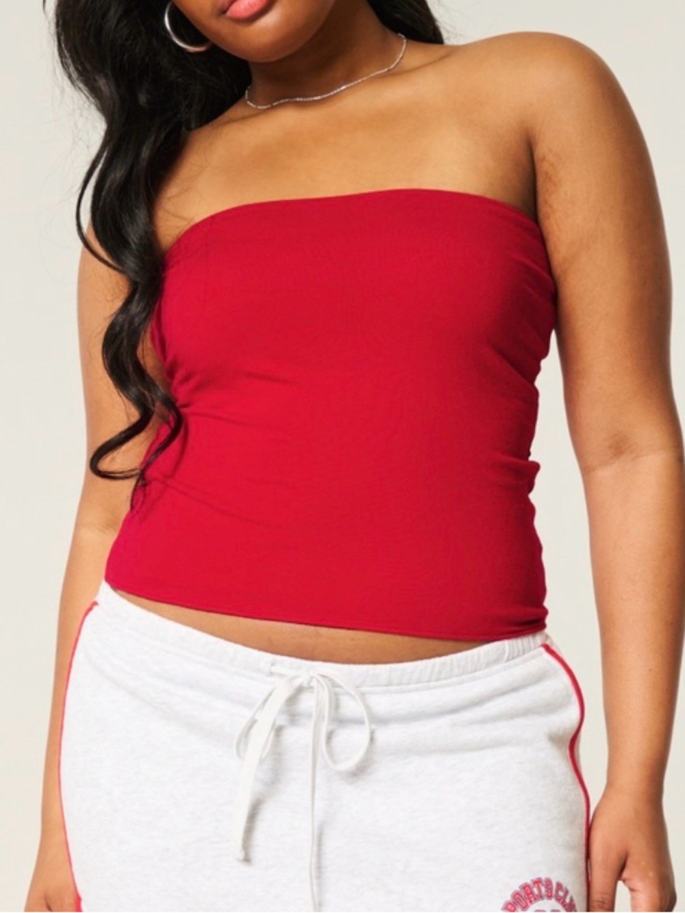 HOLLISTER Red Tube Top Foldover/Reversible
